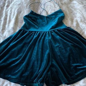 American Apparel Velvet Skater Romper Size Large